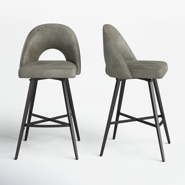 Mercury Row® Etna Swivel Upholstered Counter Stool with Metal Frame